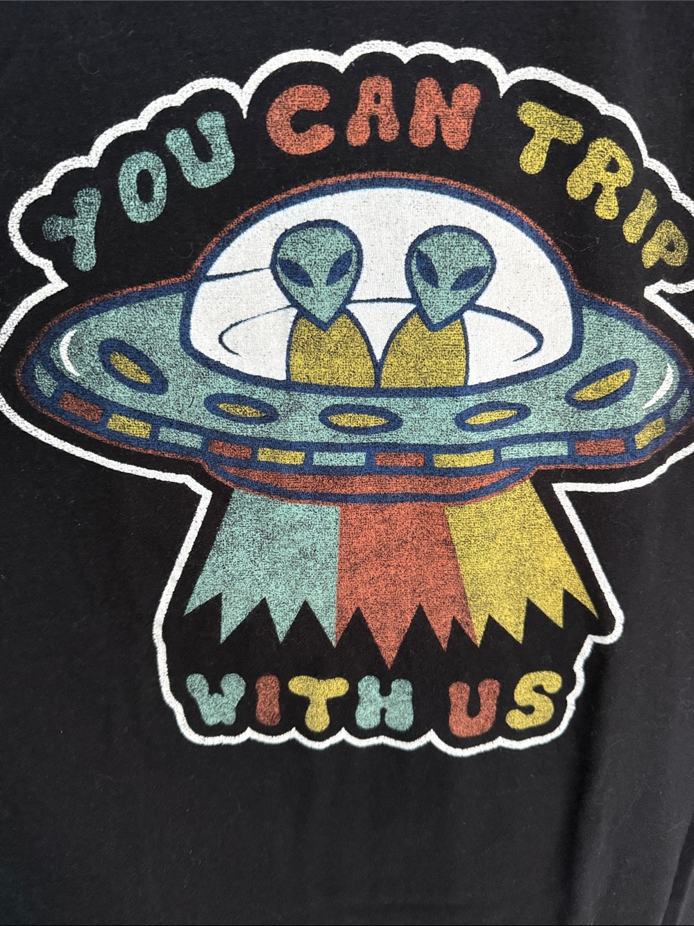 Black Graphic UFO Short Sleeve Tee - in your face apparel